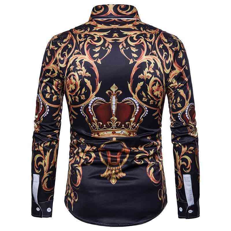 Men's Casual Long Sleeved Printed Shirt