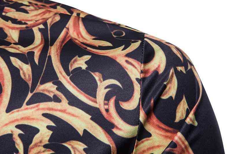 Men's Casual Long Sleeved Printed Shirt
