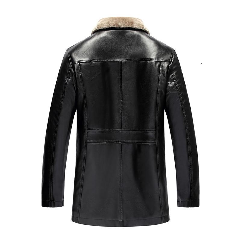Men's Winter Leather Long Jacket | Plus Size