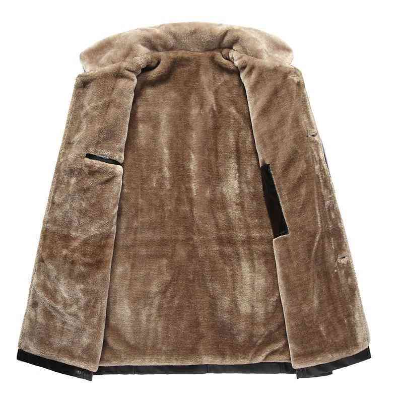 Men's Winter Leather Long Jacket | Plus Size
