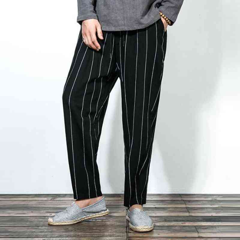 Men's Casual Striped Cotton Pants | Plus Size