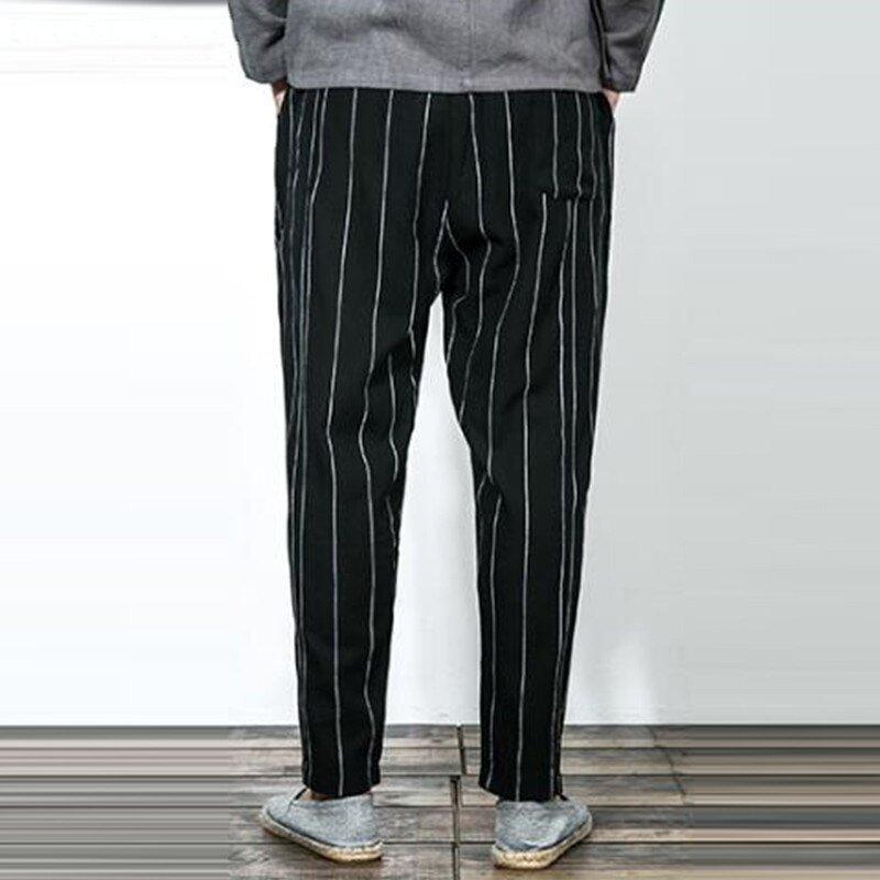 Men's Casual Striped Cotton Pants | Plus Size