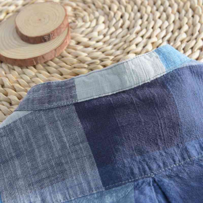 Men's Casual Plaid Long Sleeved Thin Shirt