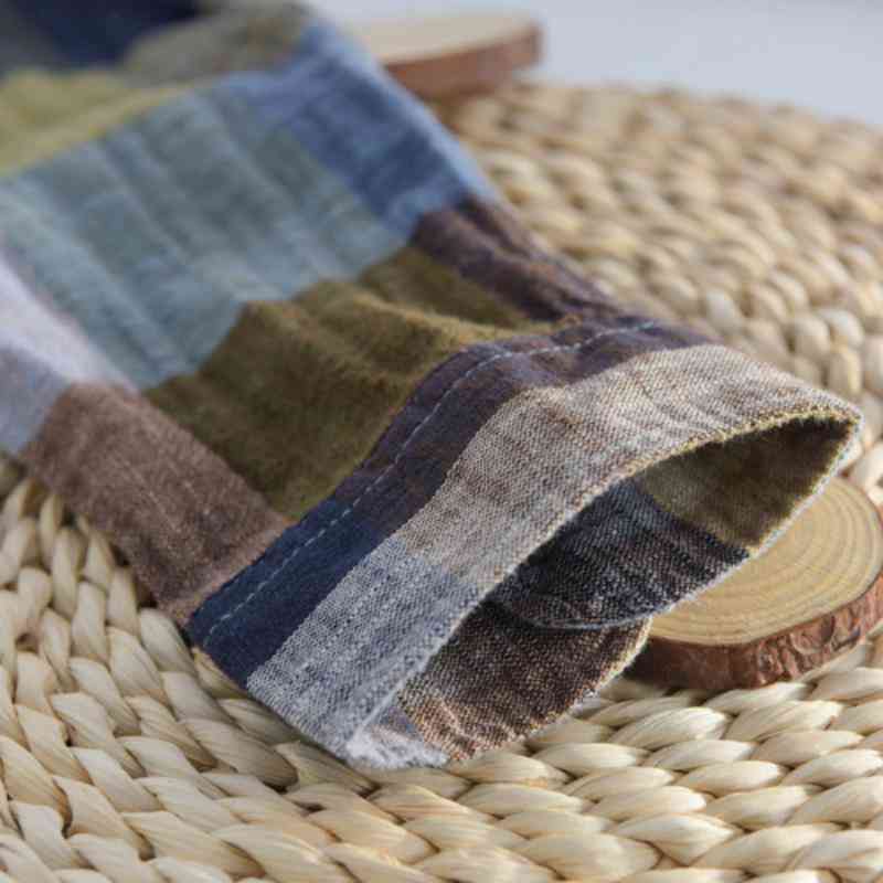 Men's Casual Plaid Long Sleeved Thin Shirt