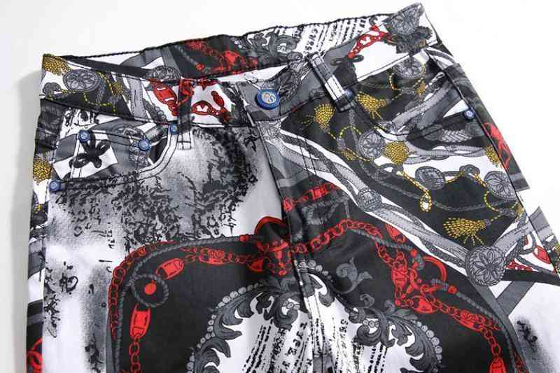 Men's Printed Straight Jeans