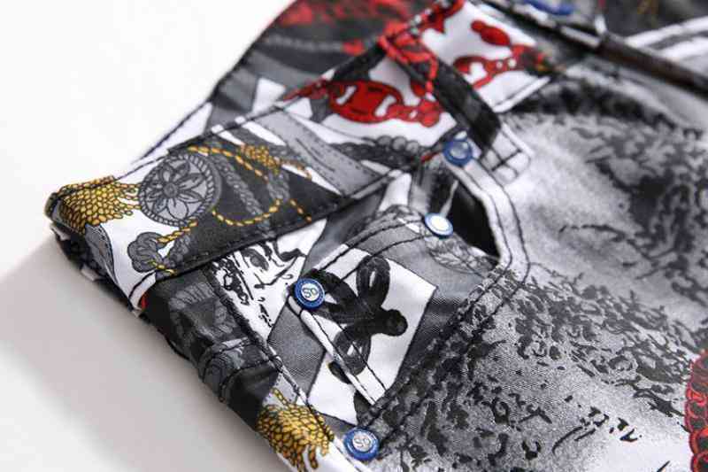 Men's Printed Straight Jeans