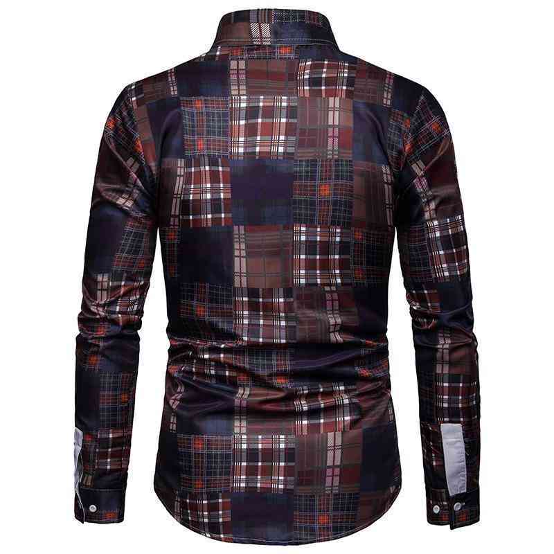 Men's Autumn Casual Plaid Long Sleeved Cotton Shirt