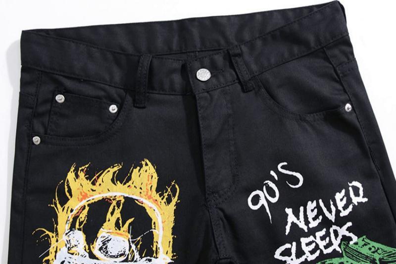 Men's Slim Printed Straight Jeans