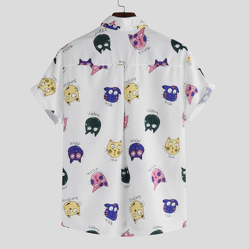 Men's Summer Casual Short Sleeved Shirt With Print