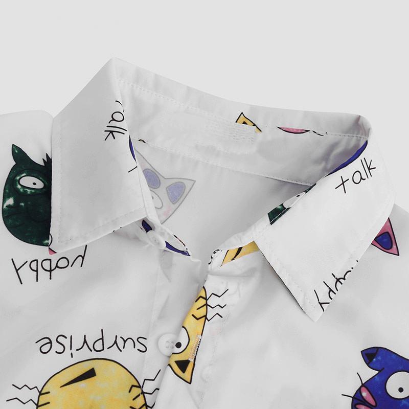 Men's Summer Casual Short Sleeved Shirt With Print