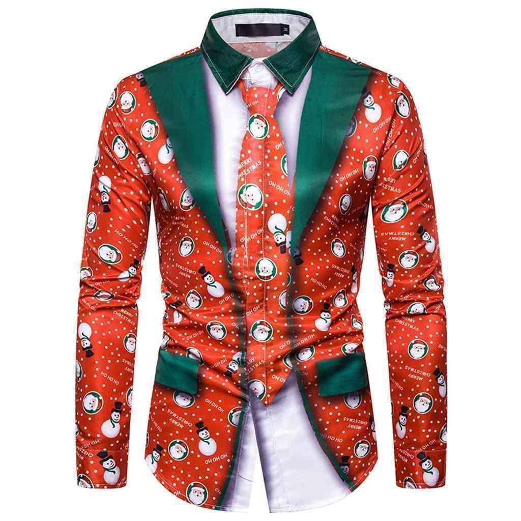 Men's Autumn/Winter Casual Long Sleeved Shirt With Print