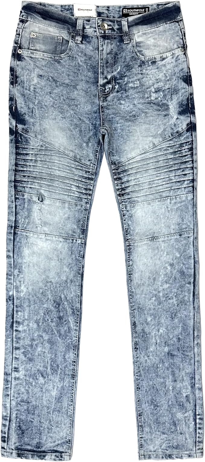 Men's Stretch Biker Denim Skinny Jeans