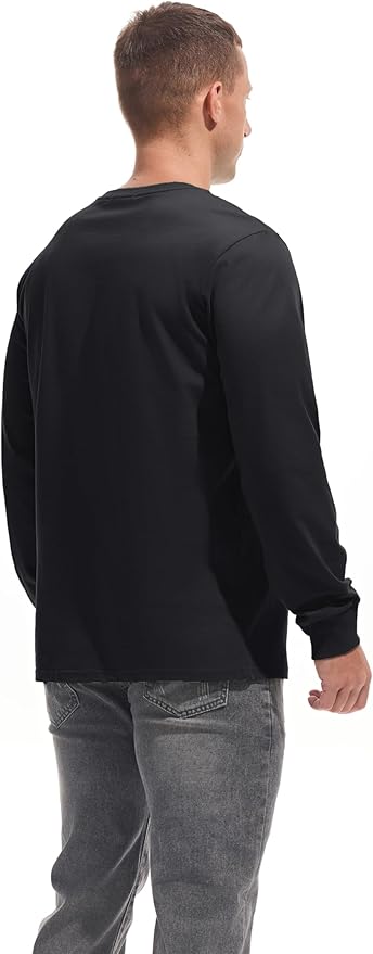 Men's Heavy Weight Crew Neck Long Sleeve T Shirt