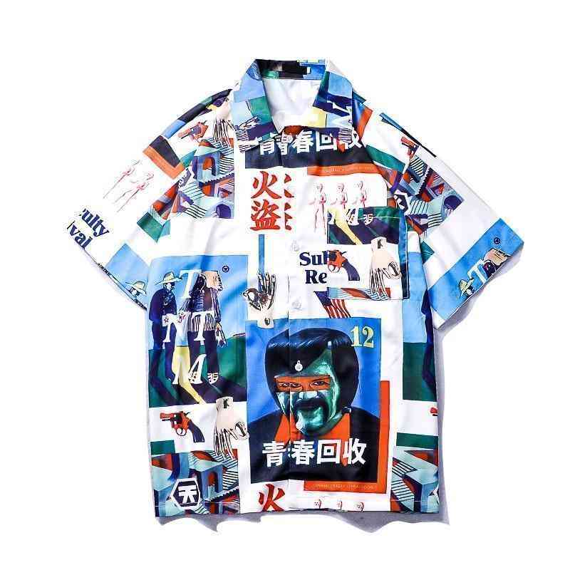 Men's Summer Casual Short Sleeved Shirt With Print