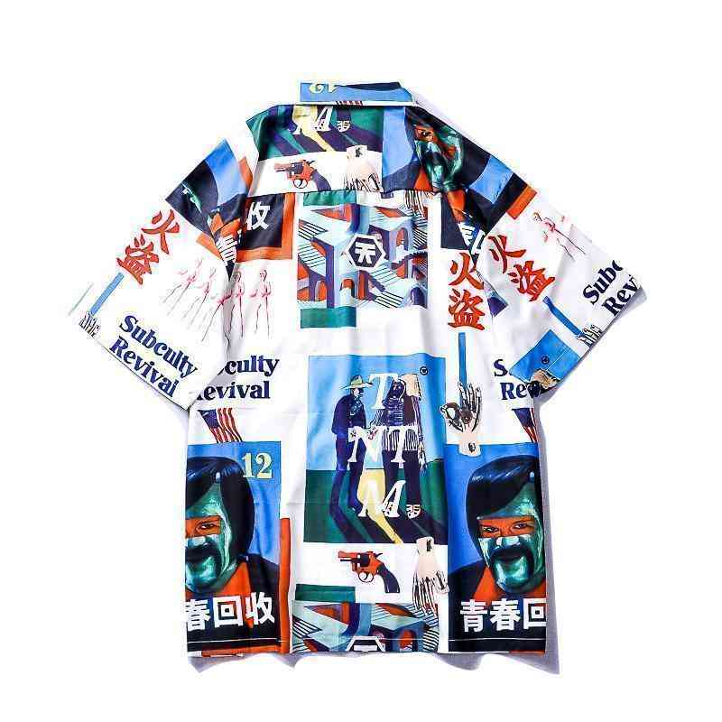 Men's Summer Casual Short Sleeved Shirt With Print