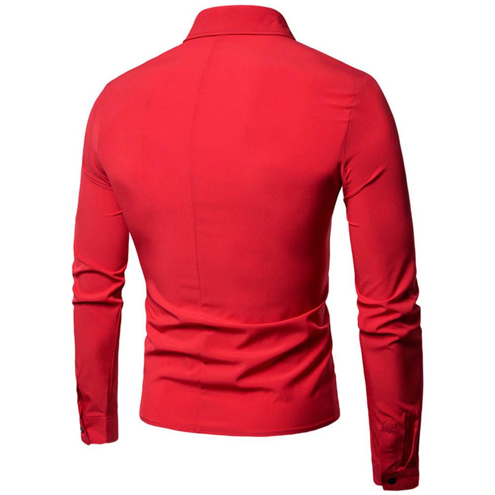 Men's Casual Slim Fit Long Sleeved Shirt