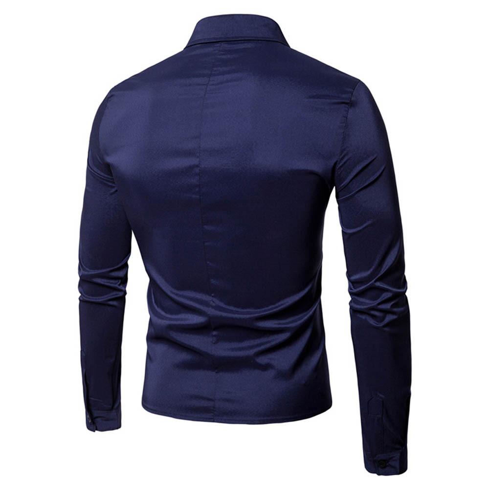 Men's Casual Slim Fit Long Sleeved Shirt