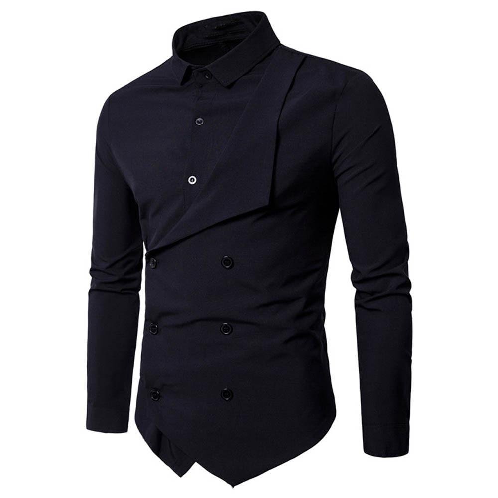 Men's Casual Slim Fit Long Sleeved Shirt
