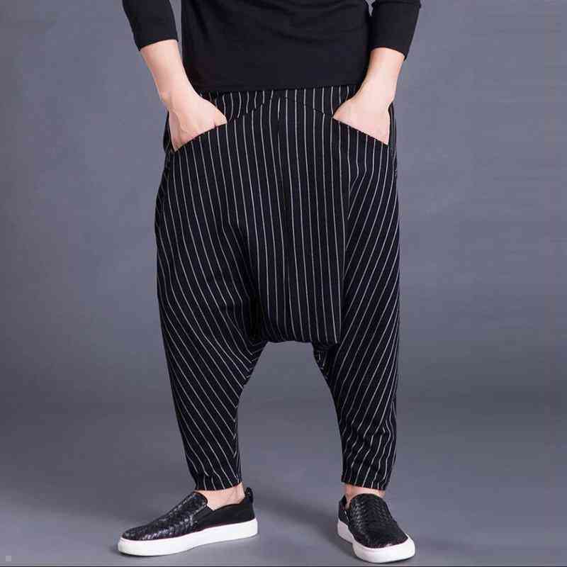 Men's Autumn Casual Striped Loose Pants With Elastic Waist