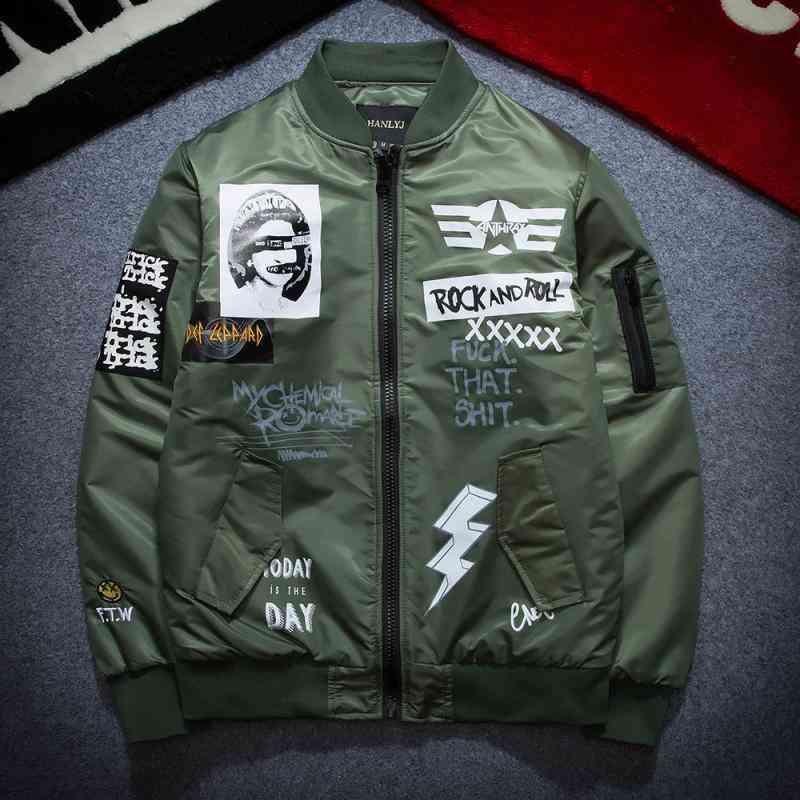 Men's Autumn/Winter Casual Bomber With Print