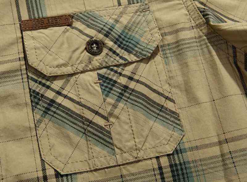 Men's Summer Plaid Cotton Short Sleeved Shirt | Plus Size