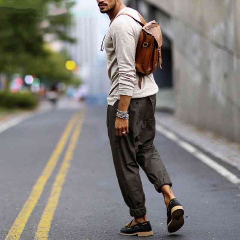 Men's Casual Straight Solid Pants