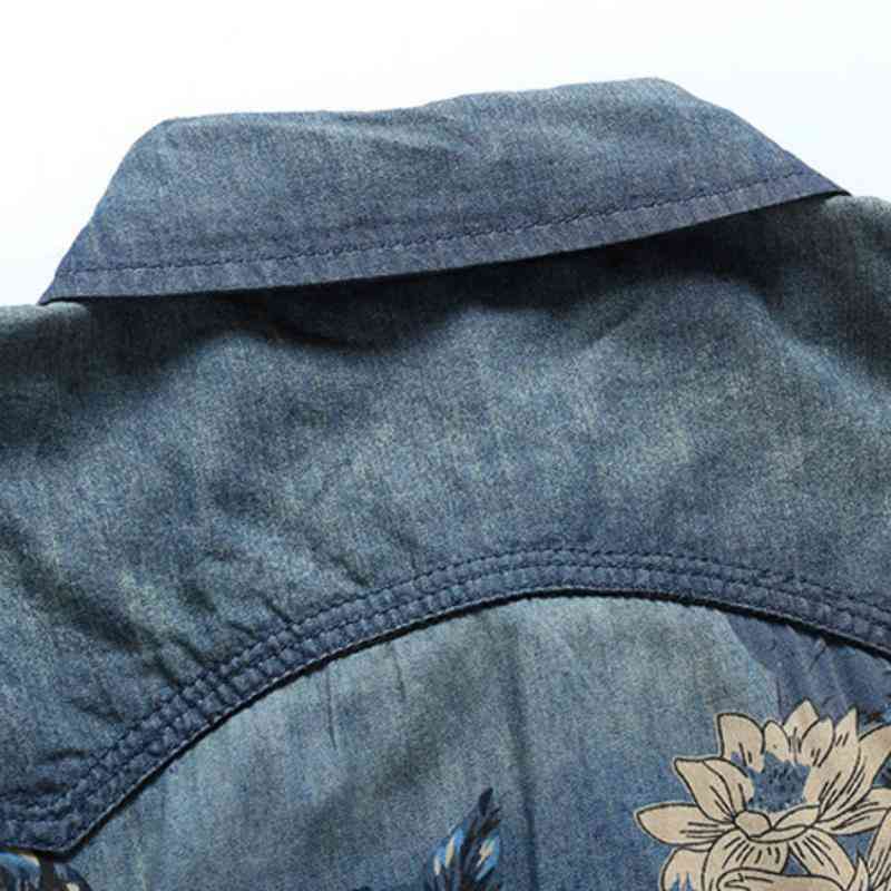Men's Casual Short Sleeved Denim Shirt | Plus Size