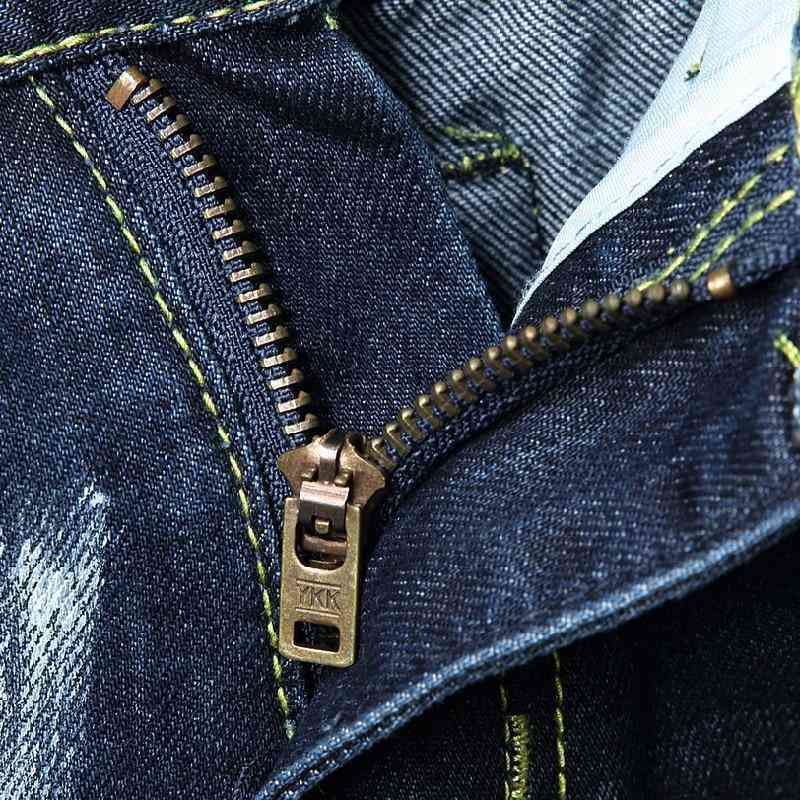 Men's Skinny Ripped Jeans With Zipper