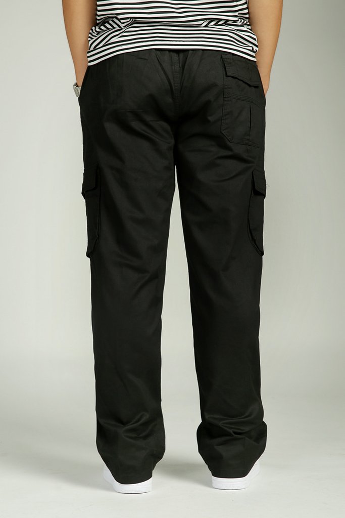 Men's Summer Baggy Straight Cargo Pants With Elastic Waist