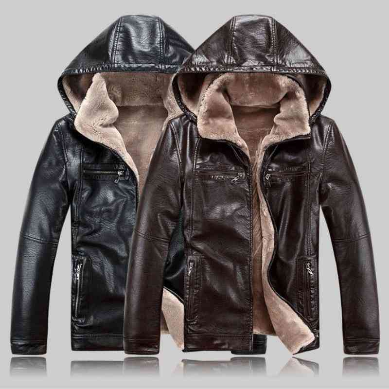 Men's Winter Windproof Leather Jacket