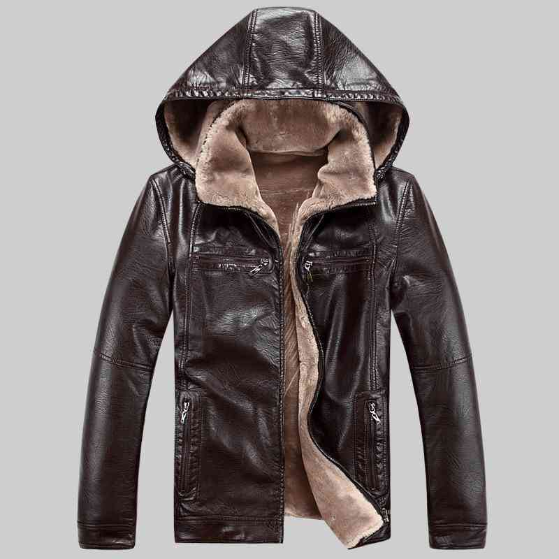 Men's Winter Windproof Leather Jacket